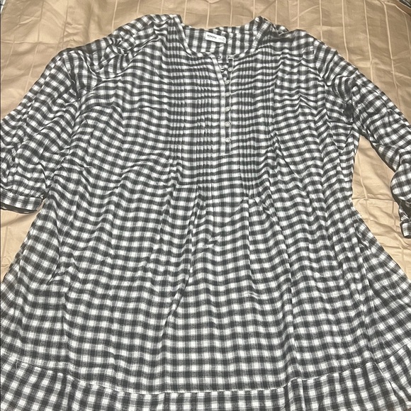 Sonoma Dresses & Skirts - Sonoma Black and White Plaid Button-Up Cotton dress